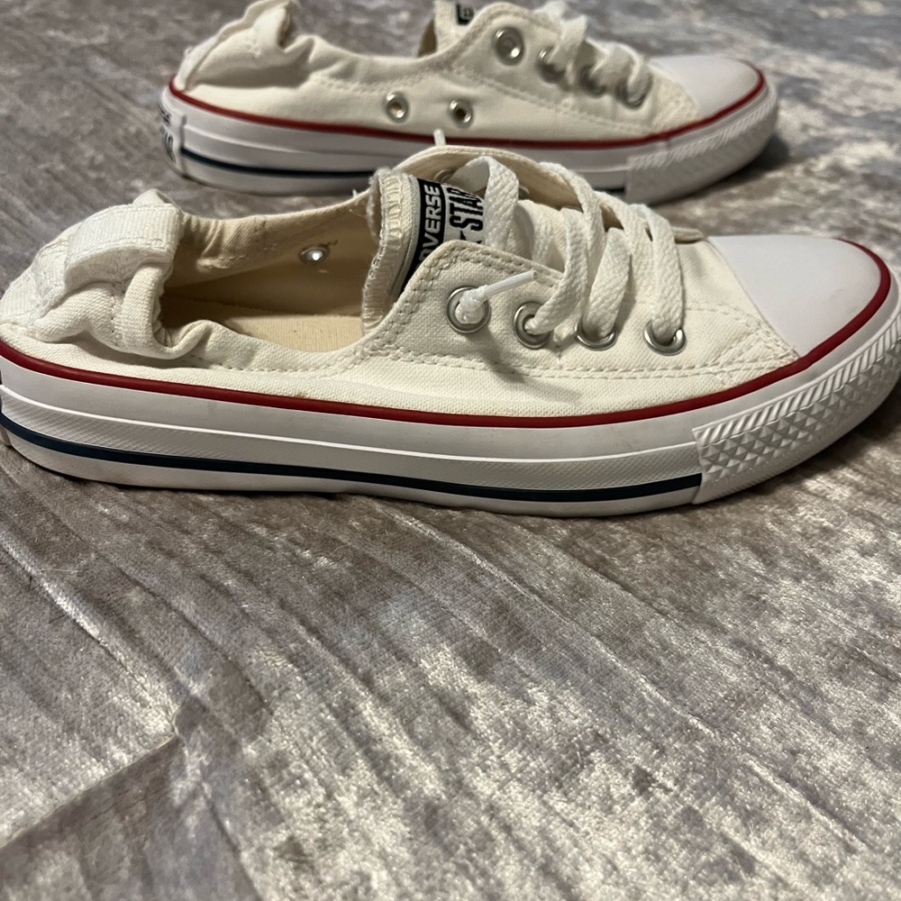 White No Tie Converse Size-6